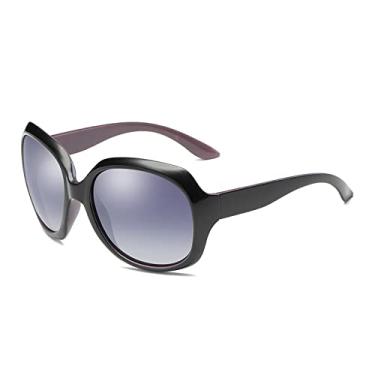 Imagem de Óculos de sol polarizados femininos moda armação retrô óculos de sol feminino espelho vintage óculos de sol femininos de luxo, C8 preto roxo, sem estojo