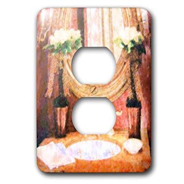 Imagem de 3dRose Lsp_21554_6 Capa de tomada romântica para banho com 2 plugues