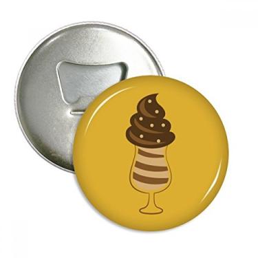 Imagem de Copo Chocolatey com estampa de sorvete doce abridor de garrafas ímã de geladeira emblema multifuncional