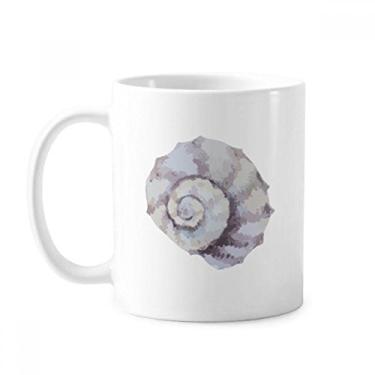Imagem de Caneca colorida com ilustração de caracol da vida marinha cerâmica xícara de porcelana de café louça