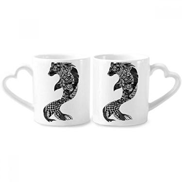 Imagem de China Masterpiece Montanhas Rios Desenho Casal Porcelana Conjunto de Caneca Cerâmica Amante Copo Coração Alça