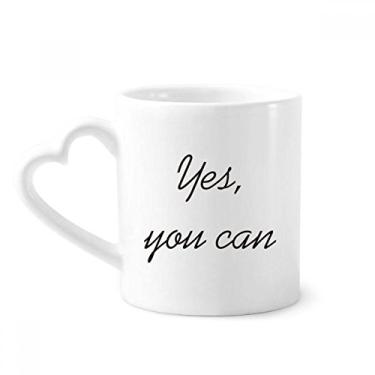 Imagem de Yes You Can Caneca com frases inspiradoras caneca café cerâmica copo de coração de vidro
