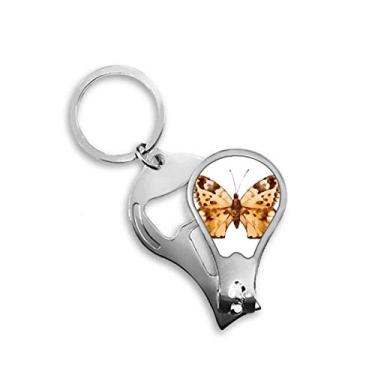 Imagem de Borboleta com asas marrons cortador de unhas abridor chaveiro tesoura