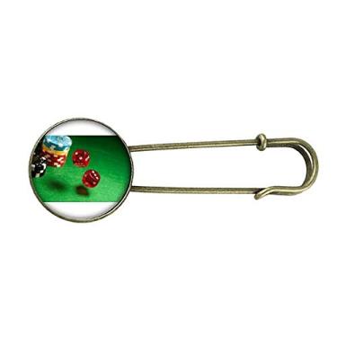 Imagem de Chips de dados mesa verde foto broche de metal retrô clipe jóias
