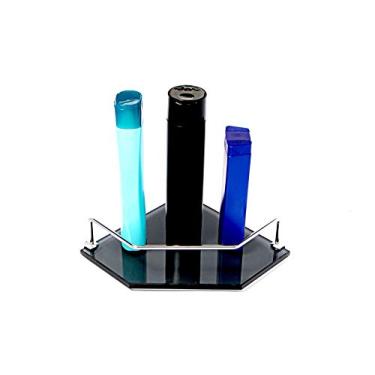 Imagem de Porta Shampoo de Canto Reto em Vidro Fumê Lapidado - Aquabox - 20cmx20cmx10mm