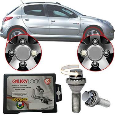 Imagem de Trava Antifurto Anti Roubo de Roda Parafuso Porca Farad Galaxylock Peugeot 207 Quicksilver Com Mais de 10.000 Segredos BE8/M