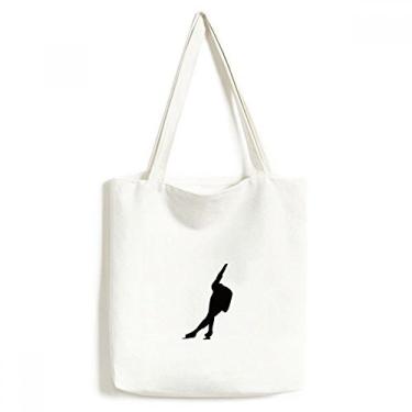 Imagem de Bolsa esportiva preta de lona com contorno de patinação, bolsa de compras, bolsa casual