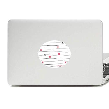 Imagem de Adesivo para laptop com emblema de coração rosa I Love You Line do Dia dos Namorados