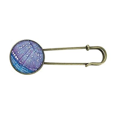 Imagem de Pingente de broche de metal retrô com padrão de células azuis da Science Plant