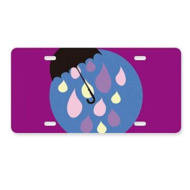 Imagem de DIYthinker Etiqueta de aço inoxidável para decoração de placa de carro guarda-chuva Cloud Rain Drip Weather