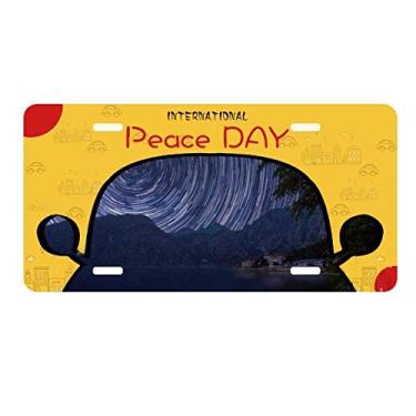 Imagem de DIYthinker Placa de carro com estrelas do ano de luz, céu noturno, decoração de carro, dia da paz