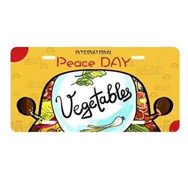 Imagem de DIYthinker Vegetables Corn Redish Placa de licença de repolho chinês Decoração de carro Dia da Paz