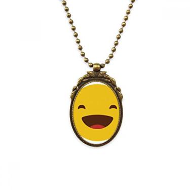 Imagem de DIYthinker Chaveiro Laugh amarelo fofo online Happy Antique colar pingente de contas vintage