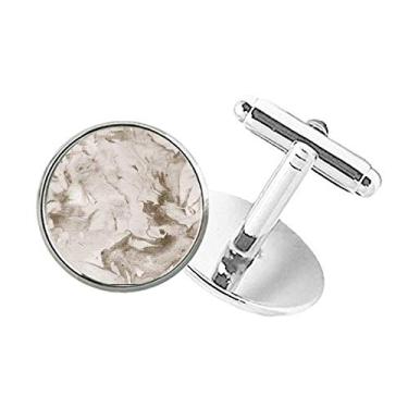 Imagem de DIYthinker Abotoaduras com clipe de botão redondo e textura de papel áspero cinza poluído