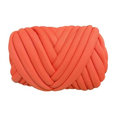 Imagem de Tachiuwa Tubo de fio de poliéster Fio feito à mão Braço de tricô Fio tubular Jumbo Fio para crochê Bolsa de mão Travesseiro, laranja
