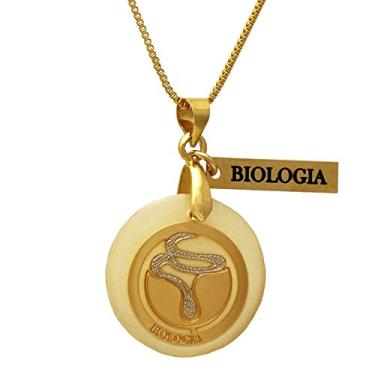 Imagem de Colar de Profissão de Biologia Folheado em Ouro 18K Softjoias