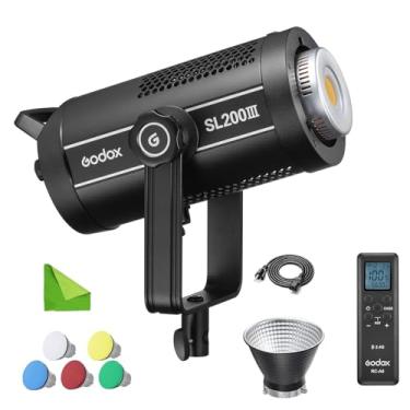 Imagem de Godox SL200III 215W LED Video Light 5600K CRI 96, TLCI 97, 95600Lux @ 1m, 8 efeitos FX, Bowens Mount Ultra Silent Studio Light para filmagem, retrato, casamento, retrato, casamento etc.