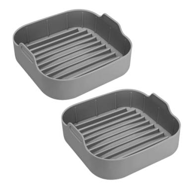 Imagem de Kit 2 Formas Air Fryer Silicone Grande Quadrada Antiaderente