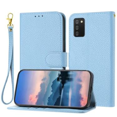 Imagem de Carteira Wallet Case Compatible with Samsung Galaxy A02S/F02S/M02S 164mm 欧版 for Women and Men,Flip Leather Cover with Card Holder, Shockproof TPU Inner Shell Phone Cover & Kickstand (Size : Light Blu