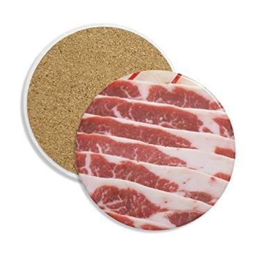 Imagem de Porta-copos de cerâmica com textura de carne de porco, porta-copos com pedra absorvente para bebidas, presente de 2 peças