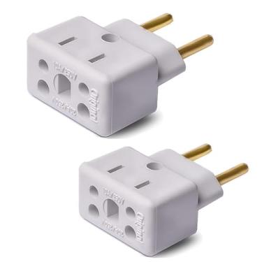 Imagem de Kit 2 Adaptadores Tomadas Bob Esponja Benjamin 10A 20A Plug Pino Grosso 250v Plugue T Bivolt