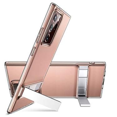 Imagem de ESR Capa de metal com suporte compatível com Samsung Galaxy Note 20 Ultra (6,9 polegadas) [Suporte vertical e horizontal] [Proteção reforçada contra quedas] – Transparente