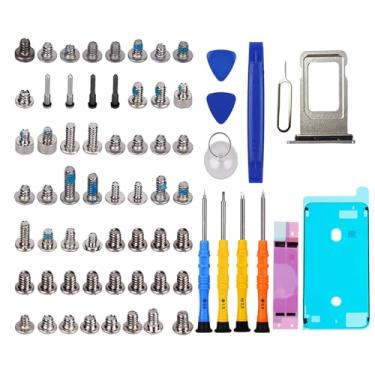 Imagem de DARYCOM Repair Conjunto completo de parafusos 56 peças com ferramentas para iPhone X, kit de ferramentas de reparo, 4 chaves de fenda, mapa de localização, 3 abridores de ferramentas, 1 adesivo de