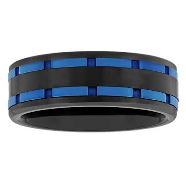 Imagem de Aliança de casamento masculina de carboneto de tântalo da Steel Nation – Escolha de cores e estilos, Metal