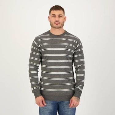 Imagem de Suéter Veztro Listrado Mescla Cinza-Masculino