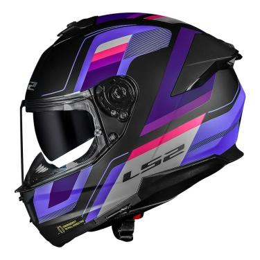 Imagem de Capacete LS2 FF808 Stream II Vintage Preto Rosa e Roxo Fosco