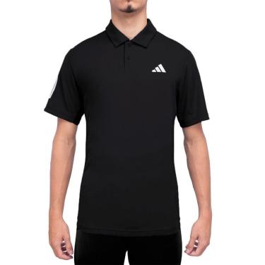 Imagem de Camisa Polo Adidas Tennis Club 3-Stripes Preta e Branco