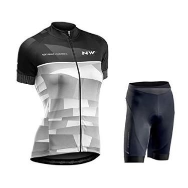 Imagem de Camisa feminina de ciclismo - terno de manga curta, terno feminino de ciclismo de estrada, secagem rápida, respirável, alta elasticidade, preto + branco 3, PP