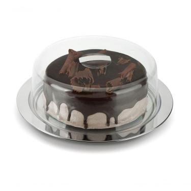 Imagem de Boleira Prato Para Bolo Inox Com Cúpula Acrílico 33cm Pudim