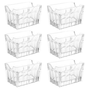 Imagem de Kit 6 Porta Sachês de Vidro Dublin Chá Açucar Café Maionese Ketchup Lyor 8x5,5cm