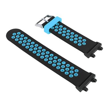 Imagem de Faixa de Relógio Respirável, Pulseira de Relógio Inteligente Macia e Vestível, Substituição Flexível de Silicone Fashion para Academia Fitness (Preto Azul)