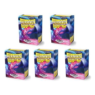 Imagem de 5 Packs Dragon Shield Matte Purple Standard Size 100 ct Card Sleeves Value Bundle!
