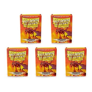 Imagem de Pacote com 5 capas de cartas Dragon Shield Matte Orange tamanho padrão 100 unidades
