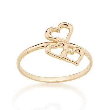 Imagem de Anel banhado ouro 3x 24k 18k e 22k feminino rommanel fino skinny 3 cor