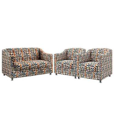 Imagem de Kit Poltrona Namoradeira e 2 Poltronas Decorativa Estofada Alya Sued E