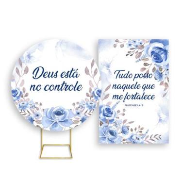 Imagem de Painel De Festa Redondo 1,50x1,50 + Painel Vertical 1,50x2,20 - Floral