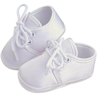 Imagem de Booulfi Sapatos para bebês meninos caminhando, branco, para recém-nascidos, botas, páscoa, batismo, roupas de batismo, presentes para meninos e meninas, 461070-branco, 6-9 meses