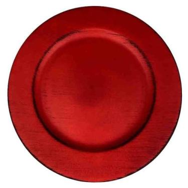 Imagem de Sousplat Redondo Vermelho Polipropileno 33Cm Rafimex