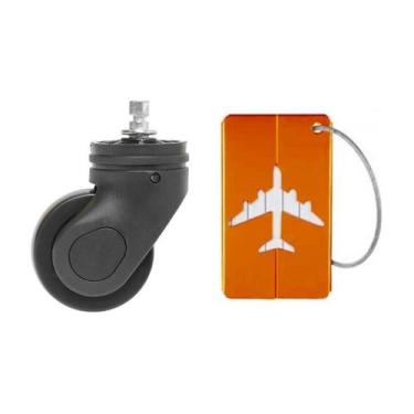 Imagem de Kit Rodinha mais Tag de Bagagem Laranja - We Go To