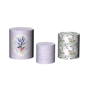 Imagem de Trio De Capa Cilindro - Babado Flor Lavanda 004 - Via Cores