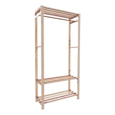 Imagem de   Estante Montessoriana P/ Calçados E Roupas C/ Cabideiro - Technox