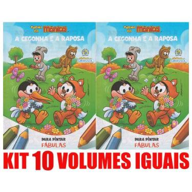 Imagem de A Cegonha E A Raposa Livro Para Pintar Kit C/10 Lembrancinha - Girasso
