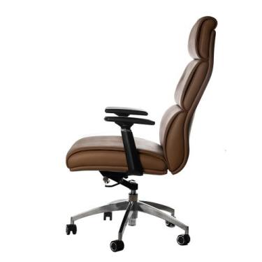 Imagem de Cadeira presidente para  escritorio ergonomico apoio braço 3 d Marron 