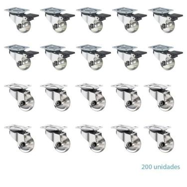 Imagem de 200 Rodízio Giratório Silicone 35mm 100 C/Trava 100 S/Trava - Desicon