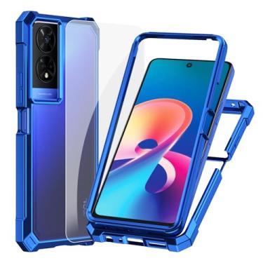 Imagem de Ailiber Capa para celular TCL 50 XE, com protetor de tela, amortecedor à prova de choque de camada dupla, transparente antiamarelamento, capa fina [resistente a arranhões] para TCL 50XE Nxtpaper-azul