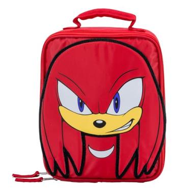 Imagem de AI ACCESSORY INNOVATIONS Lancheira isolada Sonic The Hedgehog, Knuckles Mini Cooler para jogos com recursos 3D e alça acolchoada na parte superior